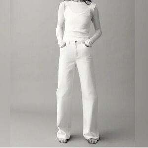 H&M Harper High Rise Wide Leg Jeans - White